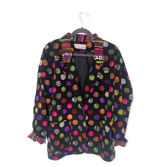 Brenda Goode vintage abstract circle multi-print oversized blazer - Picture 1 of 4